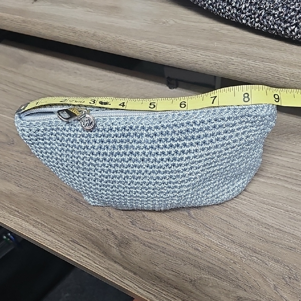 The Sak Metallic Gray Crochet Pouch - Picture 2 of 8